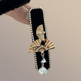 Statement Double Fan Black Hairpin