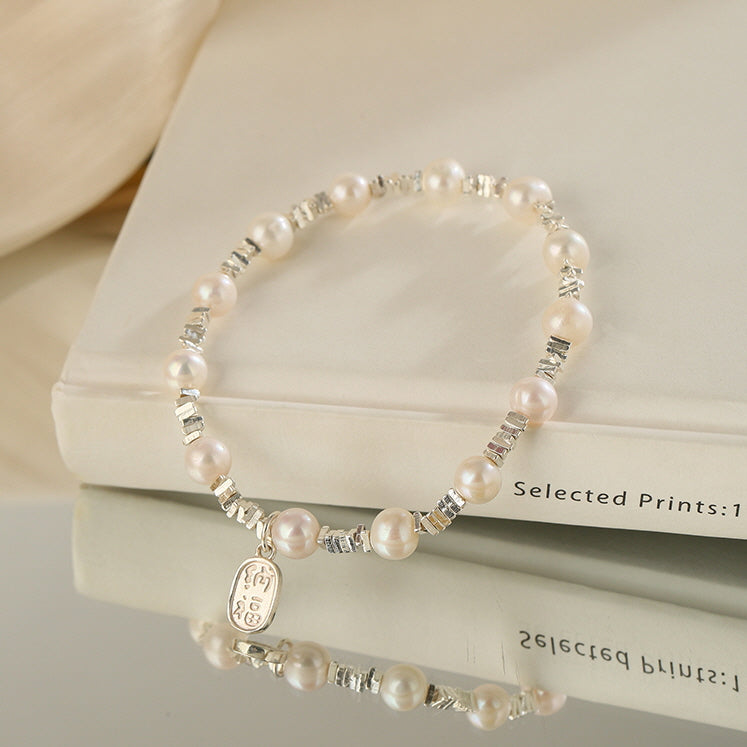 Blessing Silver Pearl Bracelet