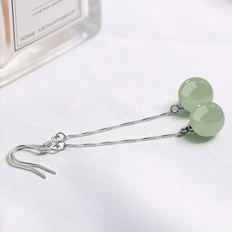 Simple Jade Dangle Earrings