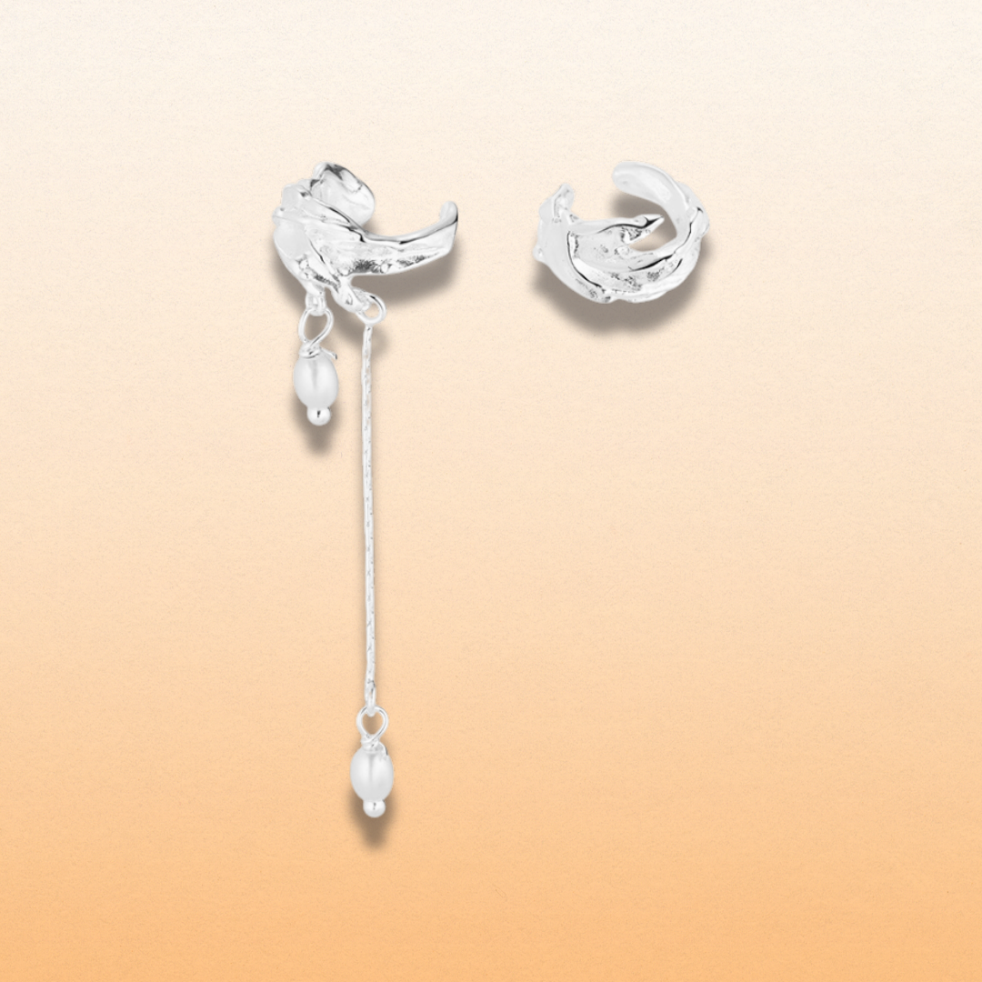 Asymmetrical Bamboo Leaf Ear Clip