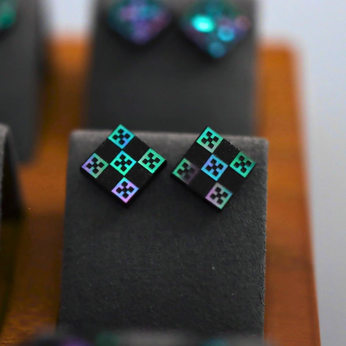 Square Cross Pattern Earrings
