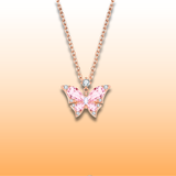 Dreamy Rose Quartz Butterfly Necklace