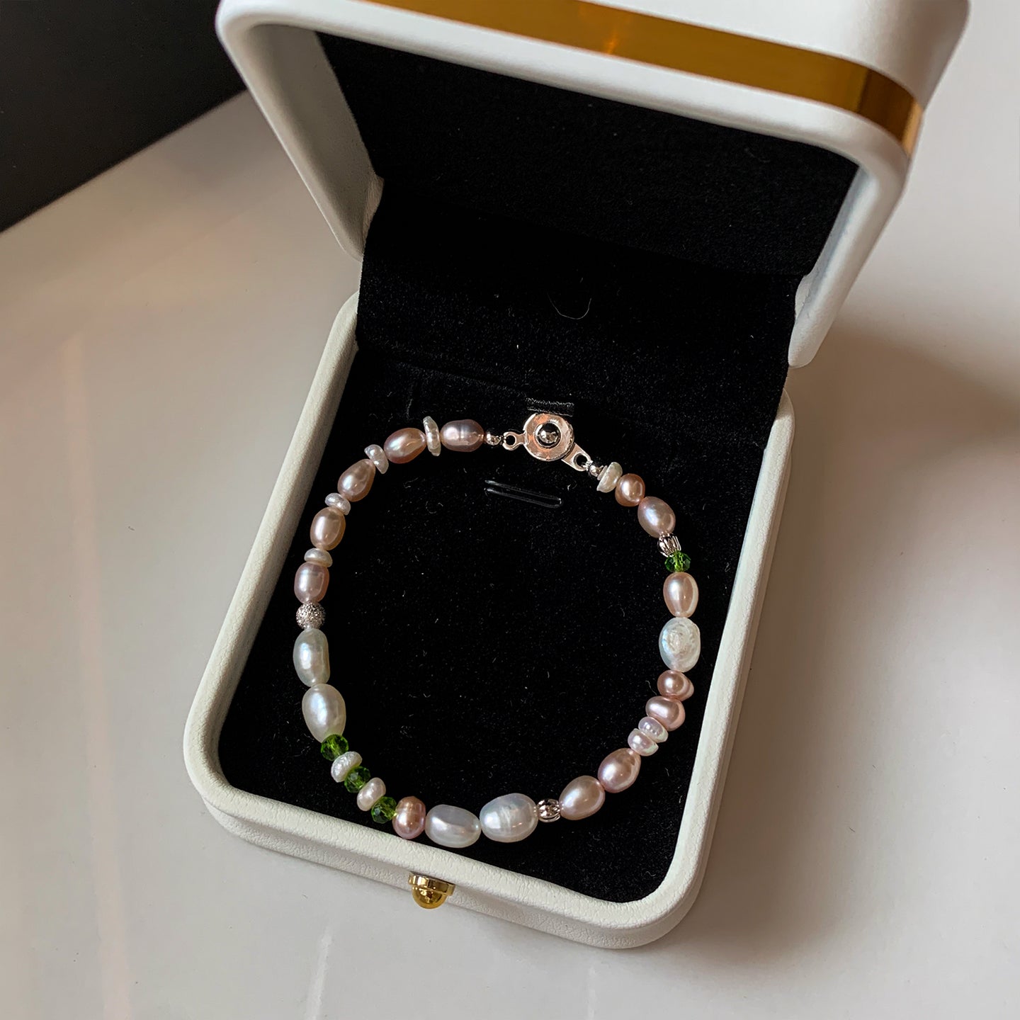 Pink Purple Pearl Bracelet
