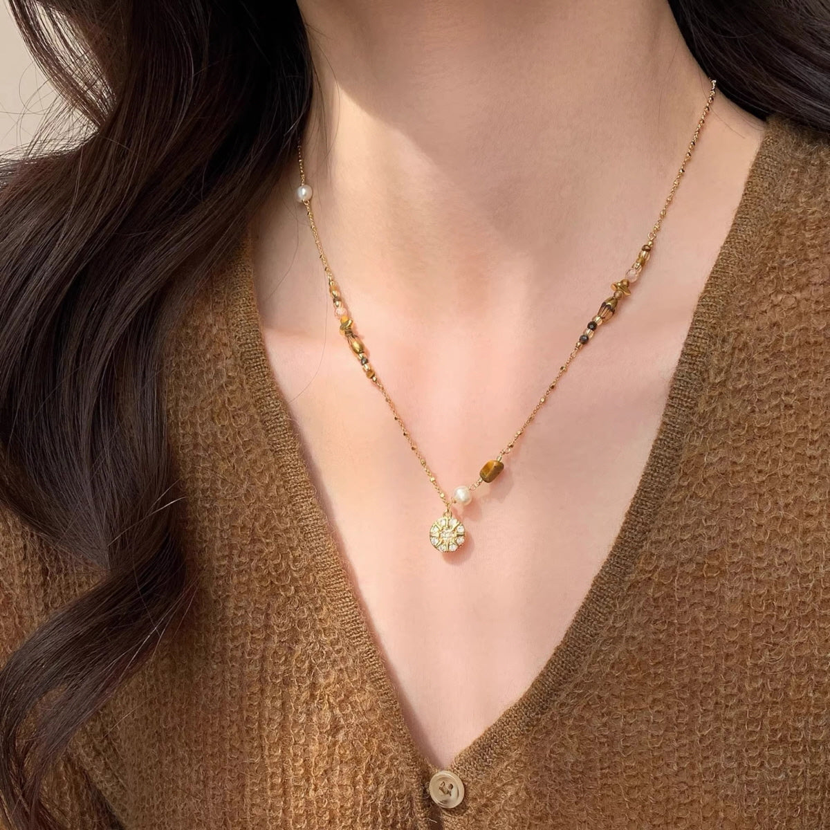 Golden Aura Tigers Eye Necklace