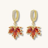 Maple Leaf Zirconia Statement Earrings