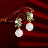Prosperity Petal Jade Earrings
