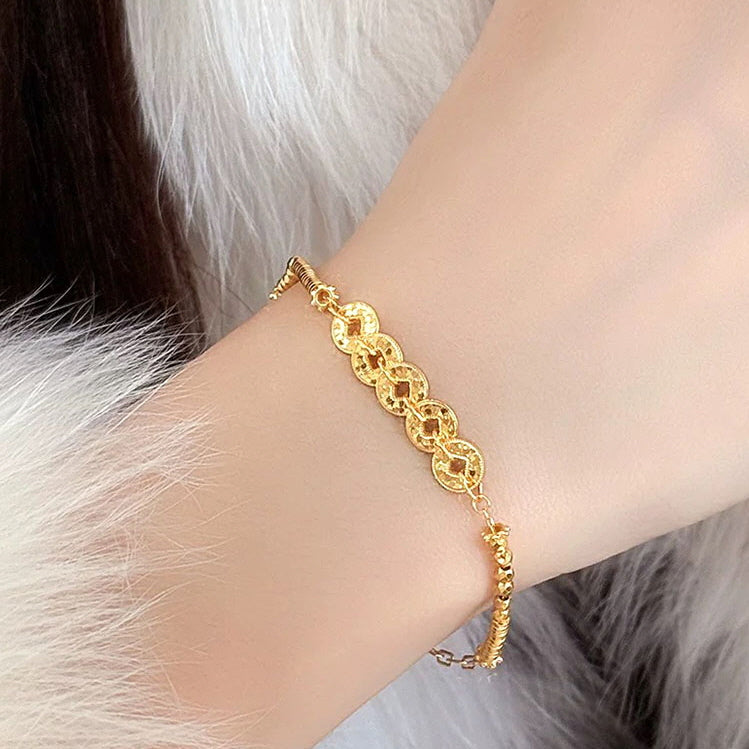 Five Emperors Gold Coin Bracelet
