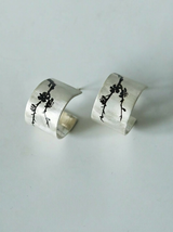 Midnight Peach Blossom Hoop Earrings