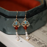 Vintage Cloud & Pearl Drop Earrings