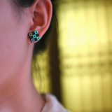 Square Cross Pattern Earrings