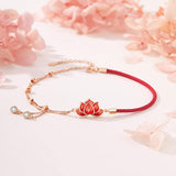 Red Lotus Rope Anklet