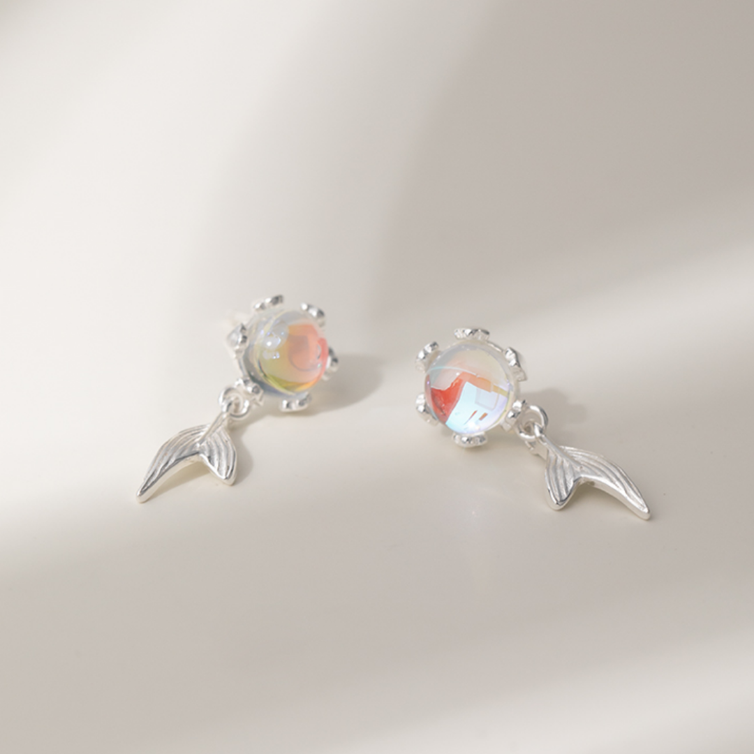 Moonlight Bubble Fishtail Earrings