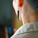 Luxurious Ebony Tetris Lacquer Earrings