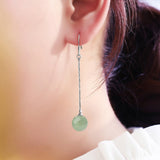 Simple Jade Dangle Earrings