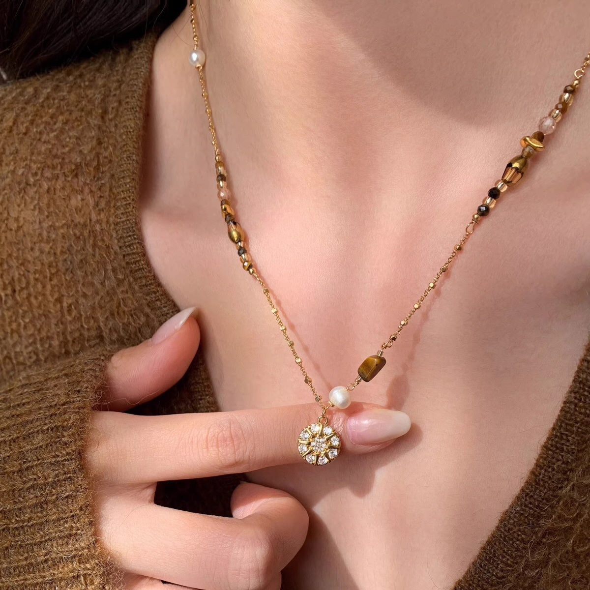 Golden Aura Tigers Eye Necklace