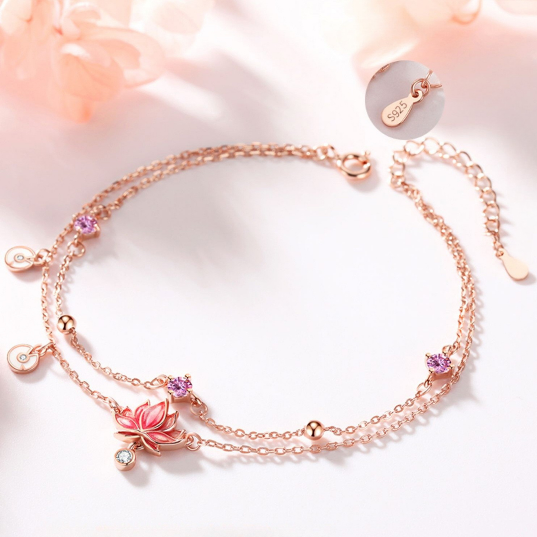 Lotus Double Chian Anklet