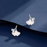 Timeless Pure Silver Ginkgo Earrings