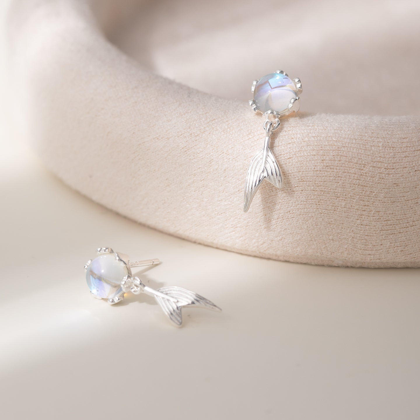 Moonlight Bubble Fishtail Earrings