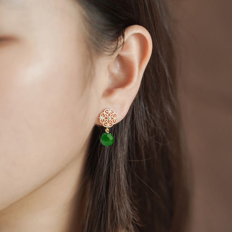 Luminous Beads Filigree Earrings