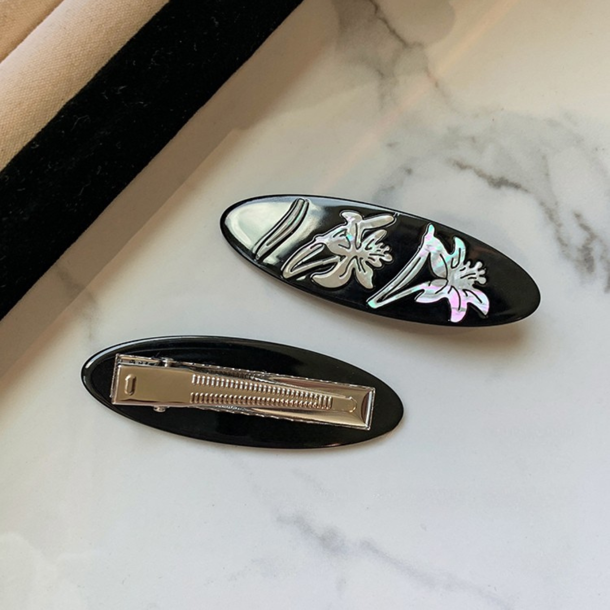 Mother-of-Pearl Lily Hair-Clip