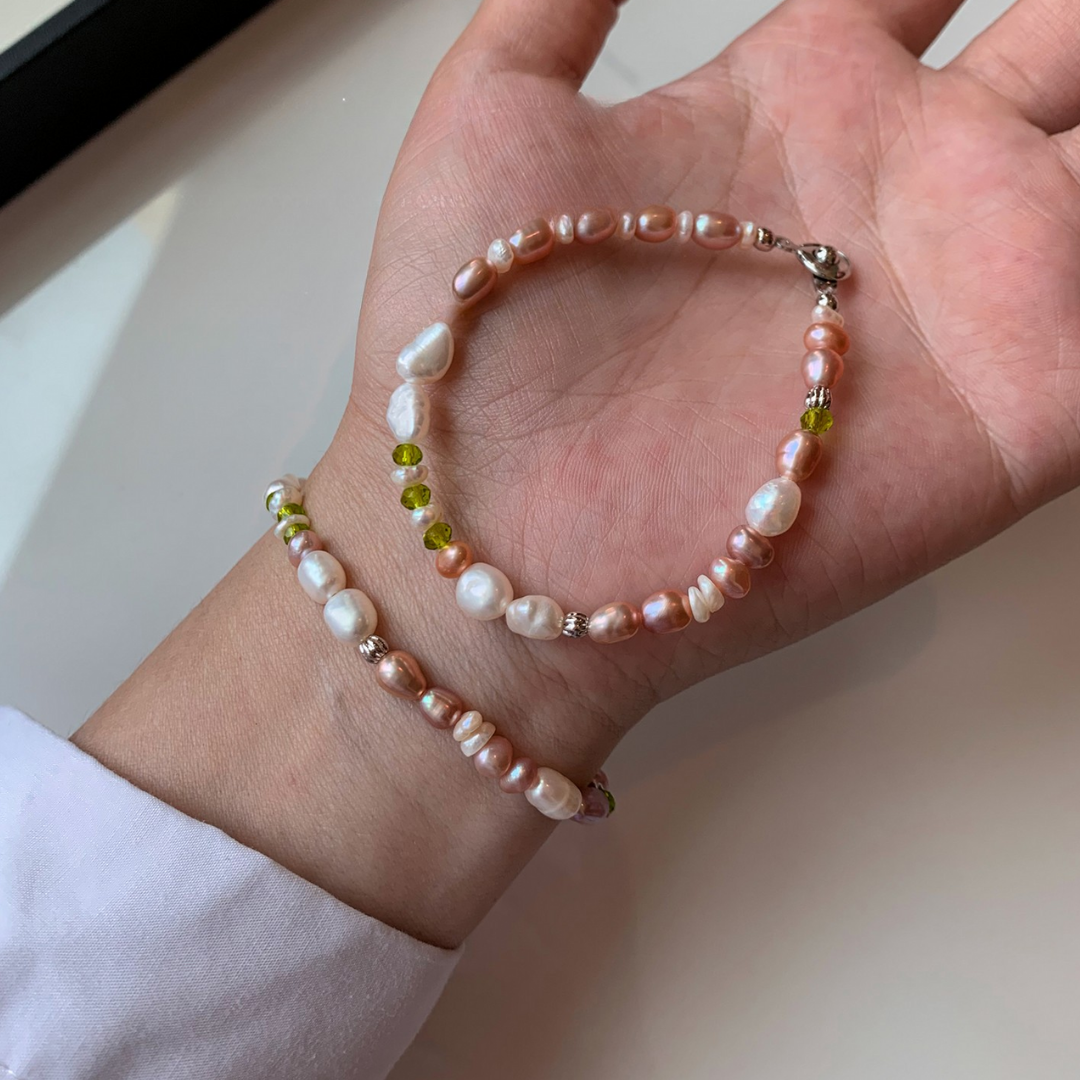 Pink Purple Pearl Bracelet