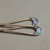 Mini Twin Arch Champagne Hair Forks