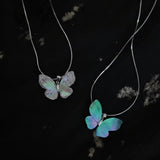 Glow Iridescent Butterfly Necklace