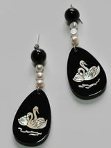 Mother-of-Pearl Pearl Swan Earrings