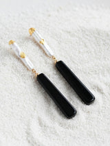Gilded Baroque Pear Onyx Earrings