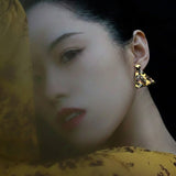 Cosmic Triangle Circle Earrings