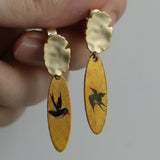 Lacquered Swallow Flight Drop Earrings