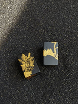 Chrysanthemum Lacquer Triangle Earrings