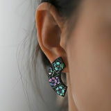 Auroral Blossom Arc Nacre Earrings