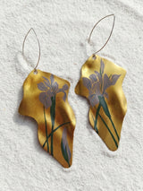 Golden Iris Hand-painted Earrings