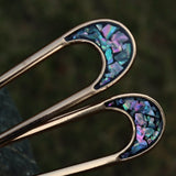 Mini Twin Arch Champagne Hair Forks