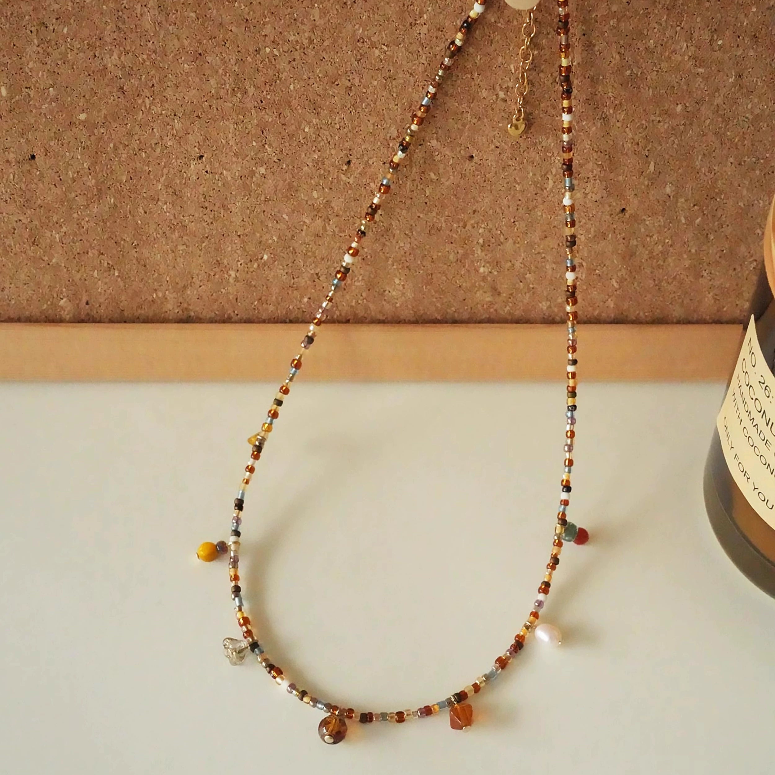 Golden Brown Drop Bead Necklace
