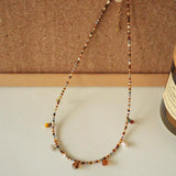 Golden Brown Drop Bead Necklace