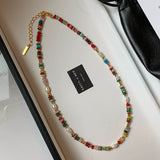 Dopamine Colored Beaded Necklace