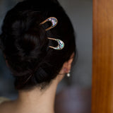 Mini Twin Arch Champagne Hair Forks