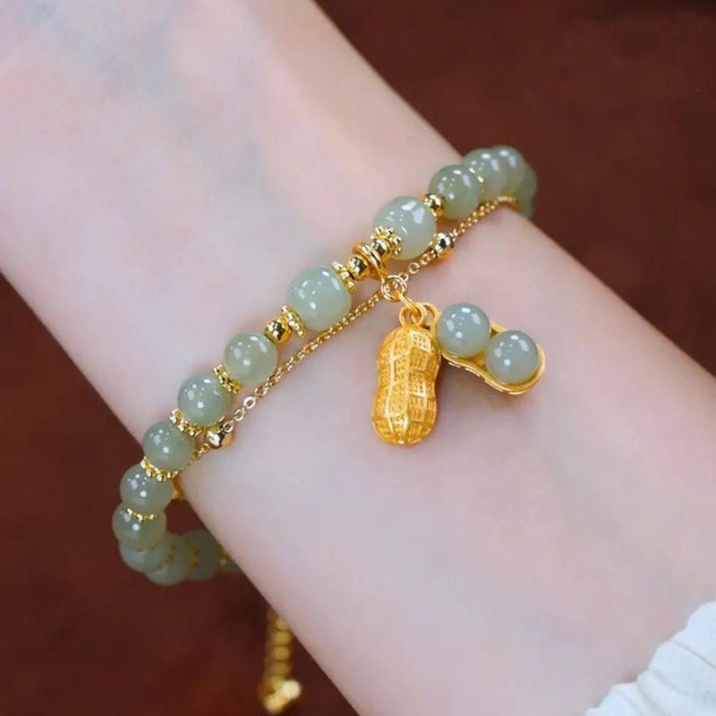 Lucky Peanut  Double Strand Bracelet
