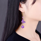 Lavender Jade Butterfly Earrings