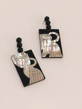 Mother-of-Pearl Feathered Crane Earrings