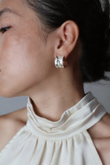 Midnight Peach Blossom Hoop Earrings