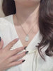Silver Embroidered Tag Necklace