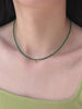 Tiny Gold Green Spinel Necklace